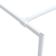 Параван за баня, бял, 90x195 см, прозрачно ESG стъкло