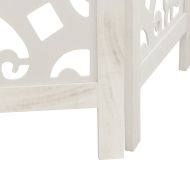 Разделител за стая, 5 панела, бял, дърво пауловния масив