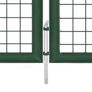 Градинска порта, стомана, 350x75 см, зелена