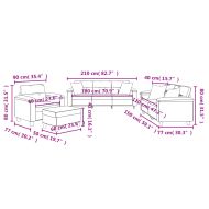 Комплект дивани 4 части с възглавници тъмносив плат микрофибър