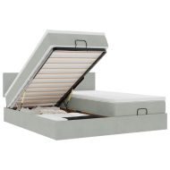 Османска легло с матраци, светлосиво, 180x200 см, кадифе