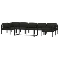 Градински комплект от 8 части с възглавници, алуминий, антрацит