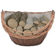 286988 Firewood Basket with Handle 60x44x55 cm Natural Willow