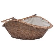 286988 Firewood Basket with Handle 60x44x55 cm Natural Willow