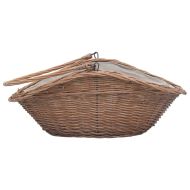 286988 Firewood Basket with Handle 60x44x55 cm Natural Willow