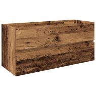 шкаф за мивка с вграден басейн и смесител Старо дърво