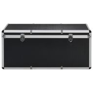 Куфари за съхранение, 3 бр, черни, алуминий