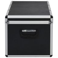 Куфари за съхранение, 3 бр, черни, алуминий