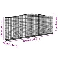 Габионни кошници арка 15 бр 400x30x140/160см поцинковано желязо