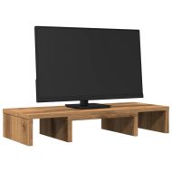 Регулируема поставка за монитор, дъб артизан, 60x24x10,5 см