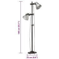 Подова лампа с 2 абажура, сребриста, E27, чугун