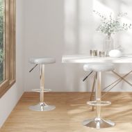 Бар табуретки, 2 бр, сиви, изкуствена кожа