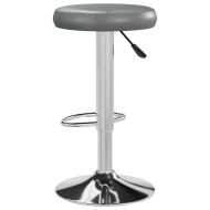 Бар табуретки, 2 бр, сиви, изкуствена кожа