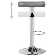 Бар табуретки, 2 бр, сиви, изкуствена кожа