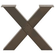 Крака за масичка за кафе, X-образни, 2 бр., естествена стомана, 50 x (42-43) см, стомана