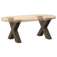 Крака за масичка за кафе, X-образни, 2 бр., естествена стомана, 50 x (42-43) см, стомана