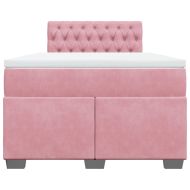Боксспринг легло с матрак, розово, 120x200 см, кадифе