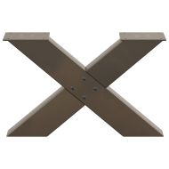 Крака за масичка за кафе, X-образни, 2 бр., естествена стомана, 50 x (30-31) см, стомана