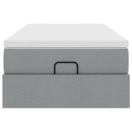 Османска легло с матрак, светлосиво, 100x200 см, плат