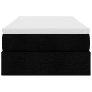 Османска легло с матрак, черно, 100x200 см, плат