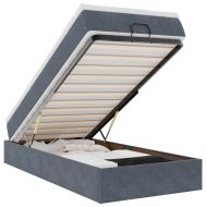 Османска легло с матрак, тъмносиво, 100x200 см, кадифе