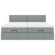 Османска легло с матраци, светлосиво, 200x200 см, плат