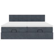 Османска легло с матраци, тъмносиво, 200x200 см, кадифе