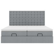 Османска легло с матраци, светлосиво, 200x200 см, плат