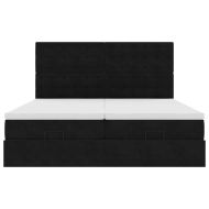 Османска легло с матраци, черно, 180x200 см, кадифе