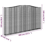 Габионни кошници арка 2 бр 400x30x220/240 см поцинковано желязо