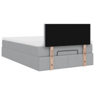 Османска легло с матрак, светлосиво, 120x200 см, плат