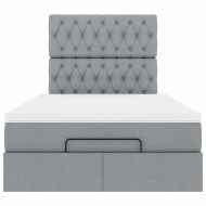 Османска легло с матрак, светлосиво, 120x200 см, плат