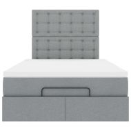 Османска легло с матрак, светлосиво, 120x200 см, плат