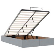 Османска легло с матрак, светлосиво, 120x200 см, плат