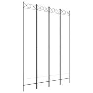Параван за стая, 4 панела, бял, 160x220 см, текстил
