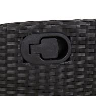 Накланящи градински столове с възглавници 2 бр черни полиратан