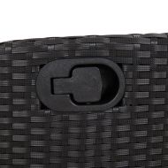 Накланящи градински столове с възглавници 2 бр черни полиратан