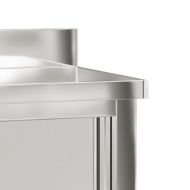 Кухненска работна маса с плъзгащи се врати, неръждаема стомана