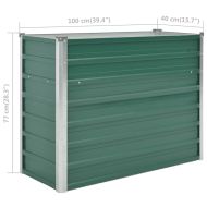 Градинска висока леха поцинкована стомана 100x40x77 см зелена