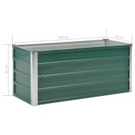 Градинска висока леха поцинкована стомана 100x40x45 см зелена