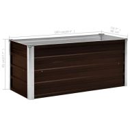 Градинска висока леха кафява 100x40x45 см поцинкована стомана