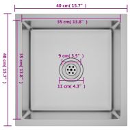Ръчно изработена кухненска мивка, неръждаема стомана