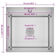 Ръчно изработена кухненска мивка, неръждаема стомана