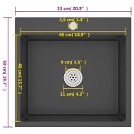Ръчно изработена кухненска мивка, черна, неръждаема стомана
