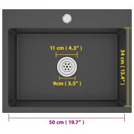 Ръчно изработена кухненска мивка, черна, неръждаема стомана