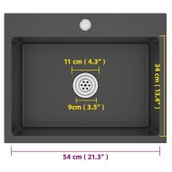 Ръчно изработена кухненска мивка, черна, неръждаема стомана