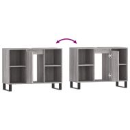 Шкаф за баня, сив сонома, 80x33x60 см, инженерно дърво