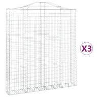 Габионни кошници арка 3 бр 200x30x220/240 см поцинковано желязо