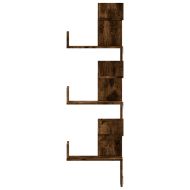 Стенен ъглов рафт опушен дъб 45x45x147 см инженерно дърво