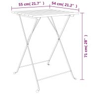 Сгъваема бистро маса, 55x54x71 см, тиково дърво масив и стомана